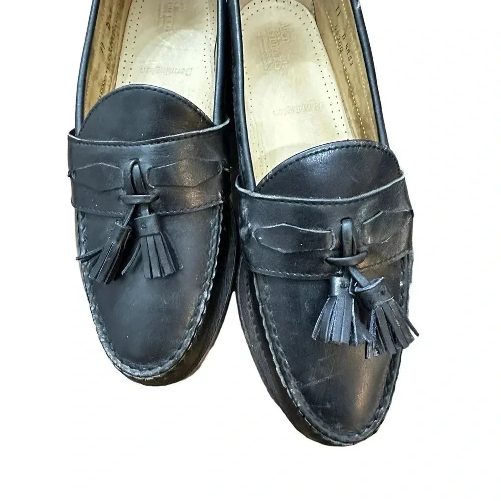 Allen Edmonds Maxfield Goodyear men’s Black Leather Tassel Loafers Size 11 D
